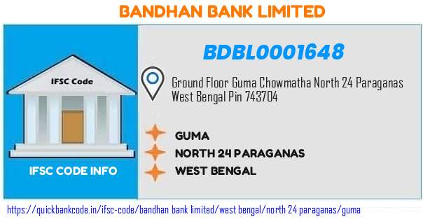 Bandhan Bank Guma BDBL0001648 IFSC Code