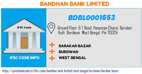 Bandhan Bank Barakar Bazar BDBL0001653 IFSC Code