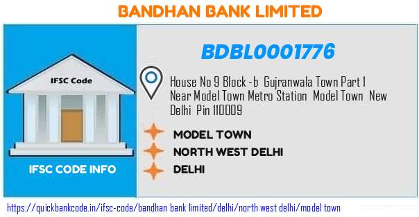 Bandhan Bank Model Town BDBL0001776 IFSC Code
