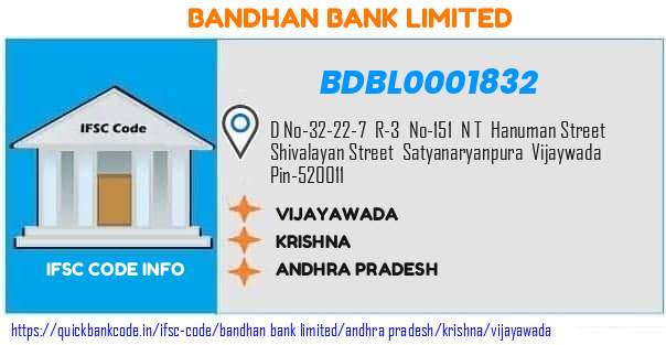 Bandhan Bank Vijayawada BDBL0001832 IFSC Code