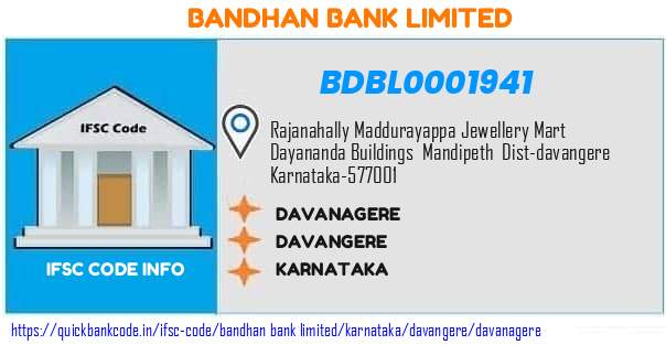 BDBL0001941 Bandhan Bank. Davanagere