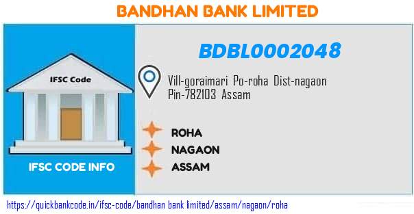 Bandhan Bank Roha BDBL0002048 IFSC Code