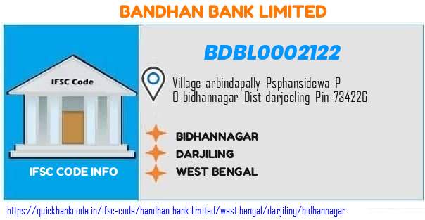 Bandhan Bank Bidhannagar BDBL0002122 IFSC Code