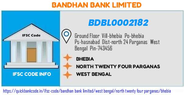 Bandhan Bank Bhebia BDBL0002182 IFSC Code