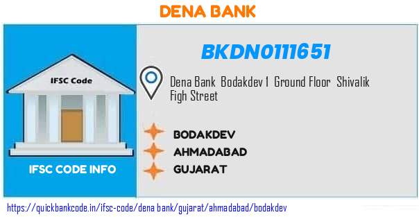 Dena Bank Bodakdev BKDN0111651 IFSC Code