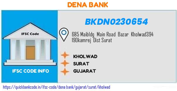 Dena Bank Kholwad BKDN0230654 IFSC Code