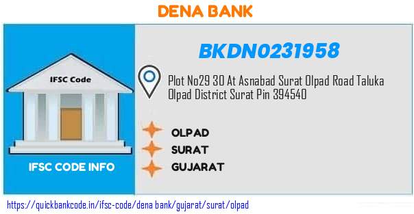 Dena Bank Olpad BKDN0231958 IFSC Code