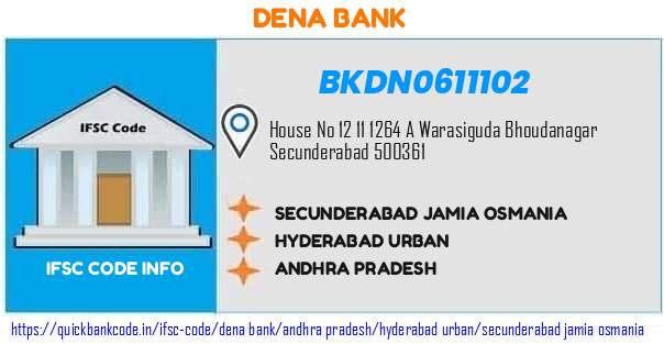 Dena Bank Secunderabad Jamia Osmania BKDN0611102 IFSC Code