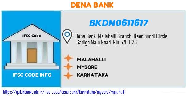 Dena Bank Malahalli BKDN0611617 IFSC Code