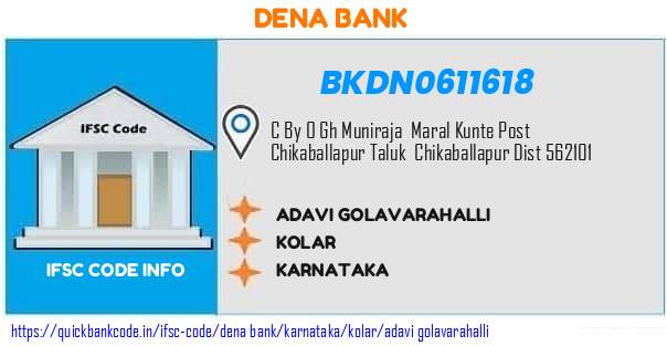 Dena Bank Adavi Golavarahalli BKDN0611618 IFSC Code