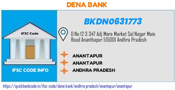 Dena Bank Anantapur BKDN0631773 IFSC Code