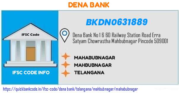 Dena Bank Mahabubnagar BKDN0631889 IFSC Code