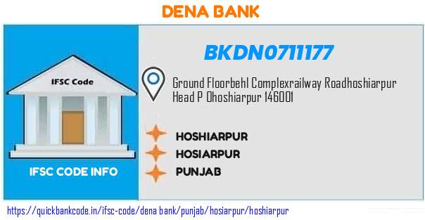 Dena Bank Hoshiarpur BKDN0711177 IFSC Code
