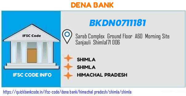 Dena Bank Shimla BKDN0711181 IFSC Code