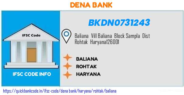 Dena Bank Baliana BKDN0731243 IFSC Code