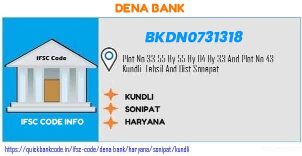 Dena Bank Kundli BKDN0731318 IFSC Code