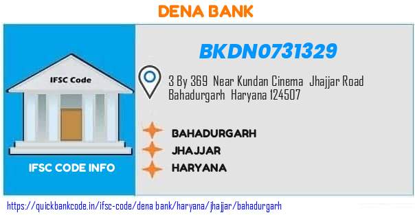 Dena Bank Bahadurgarh BKDN0731329 IFSC Code