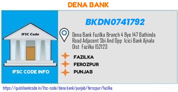 Dena Bank Fazilka BKDN0741792 IFSC Code