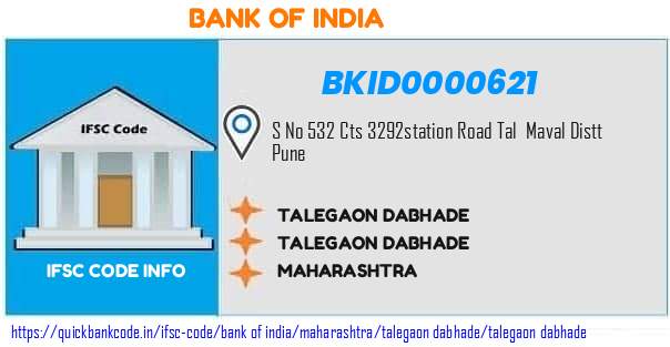 BKID0000621 Bank of India. TALEGAON DABHADE