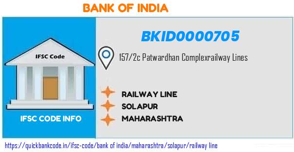 Bank of India Railway Line BKID0000705 IFSC Code