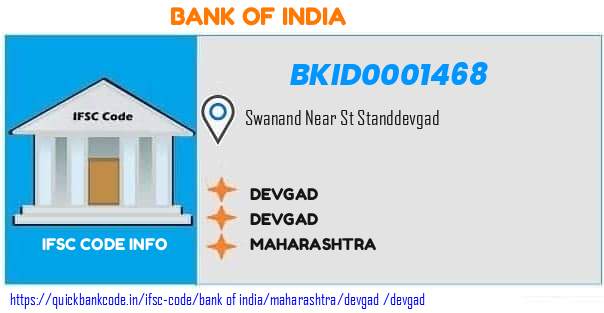 Bank of India Devgad BKID0001468 IFSC Code