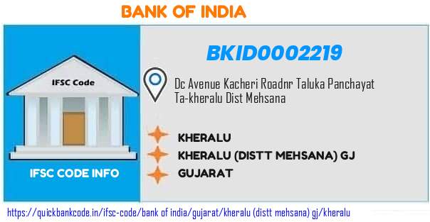 BKID0002219 Bank of India. KHERALU