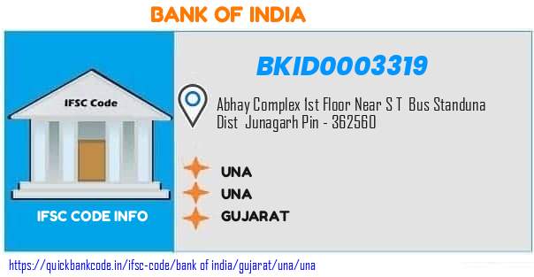 Bank of India Una BKID0003319 IFSC Code