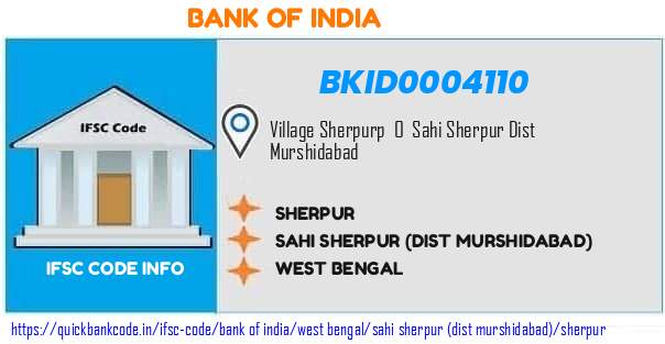 Bank of India Sherpur BKID0004110 IFSC Code