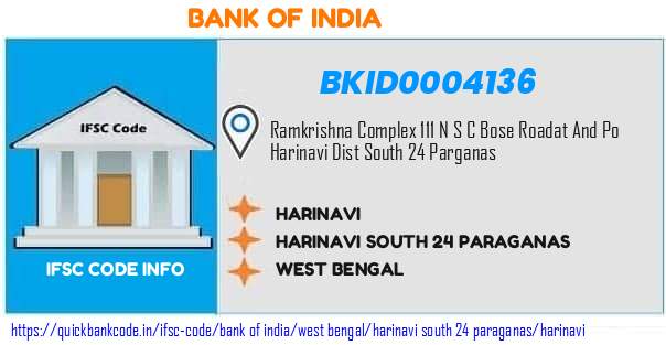 Bank of India Harinavi BKID0004136 IFSC Code