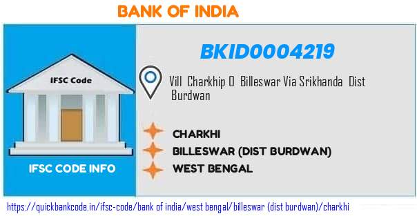 Bank of India Charkhi BKID0004219 IFSC Code