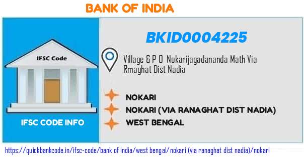 Bank of India Nokari BKID0004225 IFSC Code