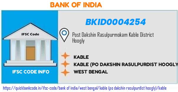 Bank of India Kable BKID0004254 IFSC Code
