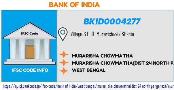 Bank of India Murarisha Chowmatha BKID0004277 IFSC Code
