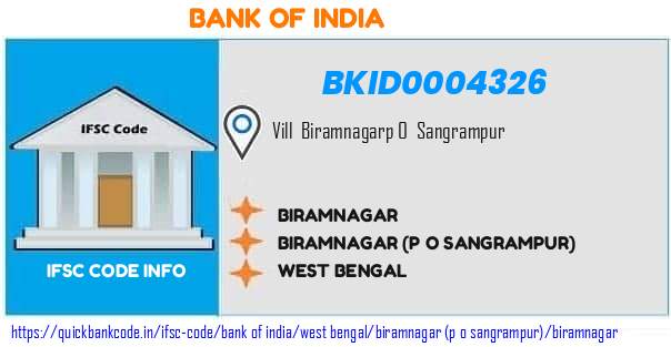 Bank of India Biramnagar BKID0004326 IFSC Code