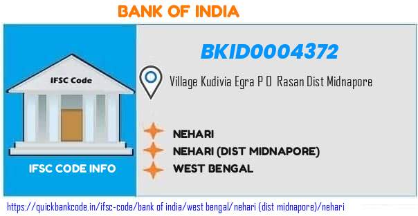 Bank of India Nehari BKID0004372 IFSC Code