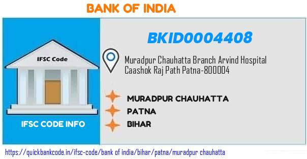 Bank of India Muradpur Chauhatta BKID0004408 IFSC Code