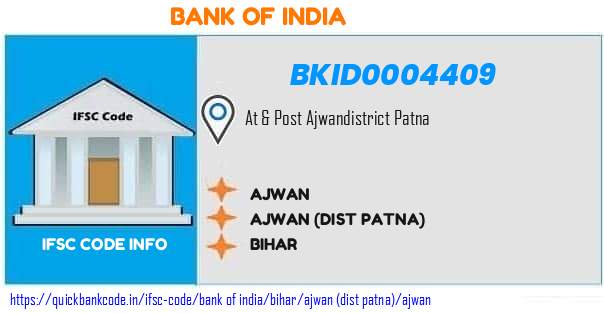 Bank of India Ajwan BKID0004409 IFSC Code