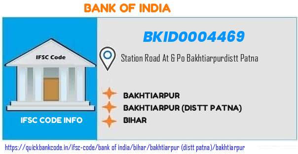 Bank of India Bakhtiarpur BKID0004469 IFSC Code