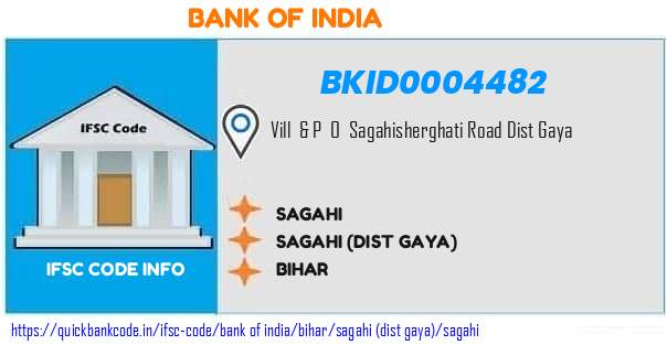 Bank of India Sagahi BKID0004482 IFSC Code