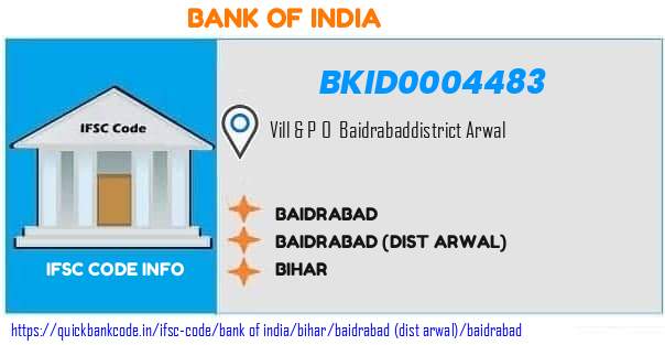 Bank of India Baidrabad BKID0004483 IFSC Code