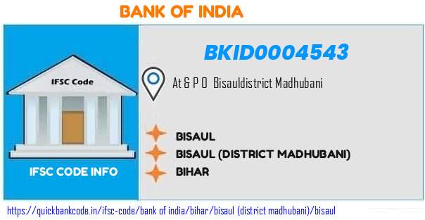 Bank of India Bisaul BKID0004543 IFSC Code