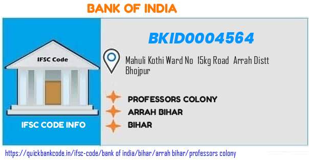 Bank of India Professors Colony BKID0004564 IFSC Code