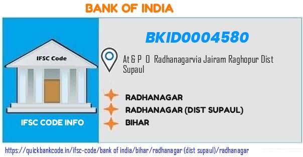 Bank of India Radhanagar BKID0004580 IFSC Code