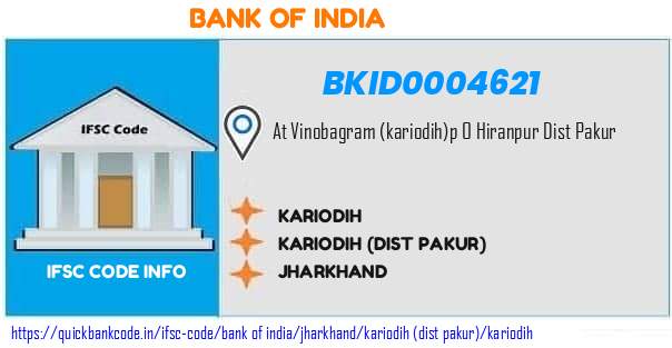 BKID0004621 Bank of India. KARIODIH