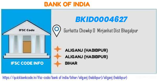 Bank of India Aliganj habibpur BKID0004627 IFSC Code