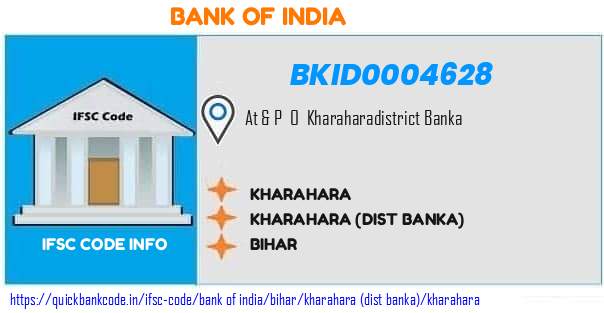 Bank of India Kharahara BKID0004628 IFSC Code