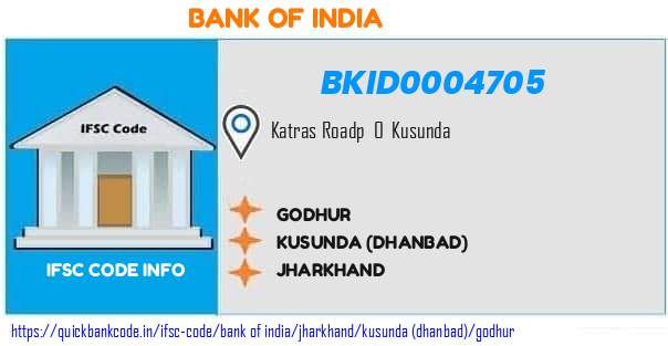 Bank of India Godhur BKID0004705 IFSC Code