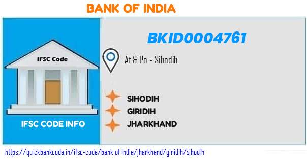 BKID0004761 Bank of India. SIHODIH