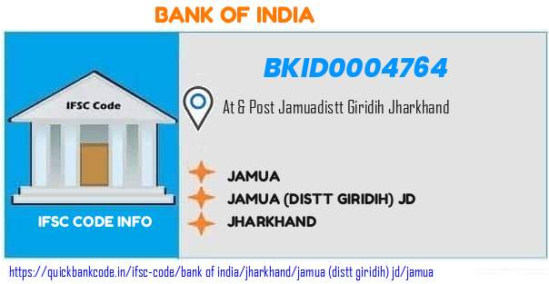 BKID0004764 Bank of India. JAMUA