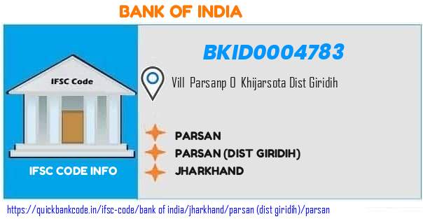 BKID0004783 Bank of India. PARSAN